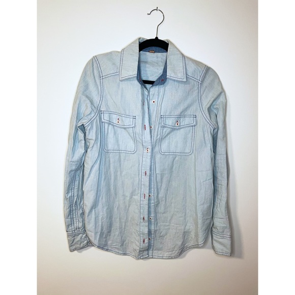 Free People Bandana Bandit Denim Shirt - Picture 4 of 6